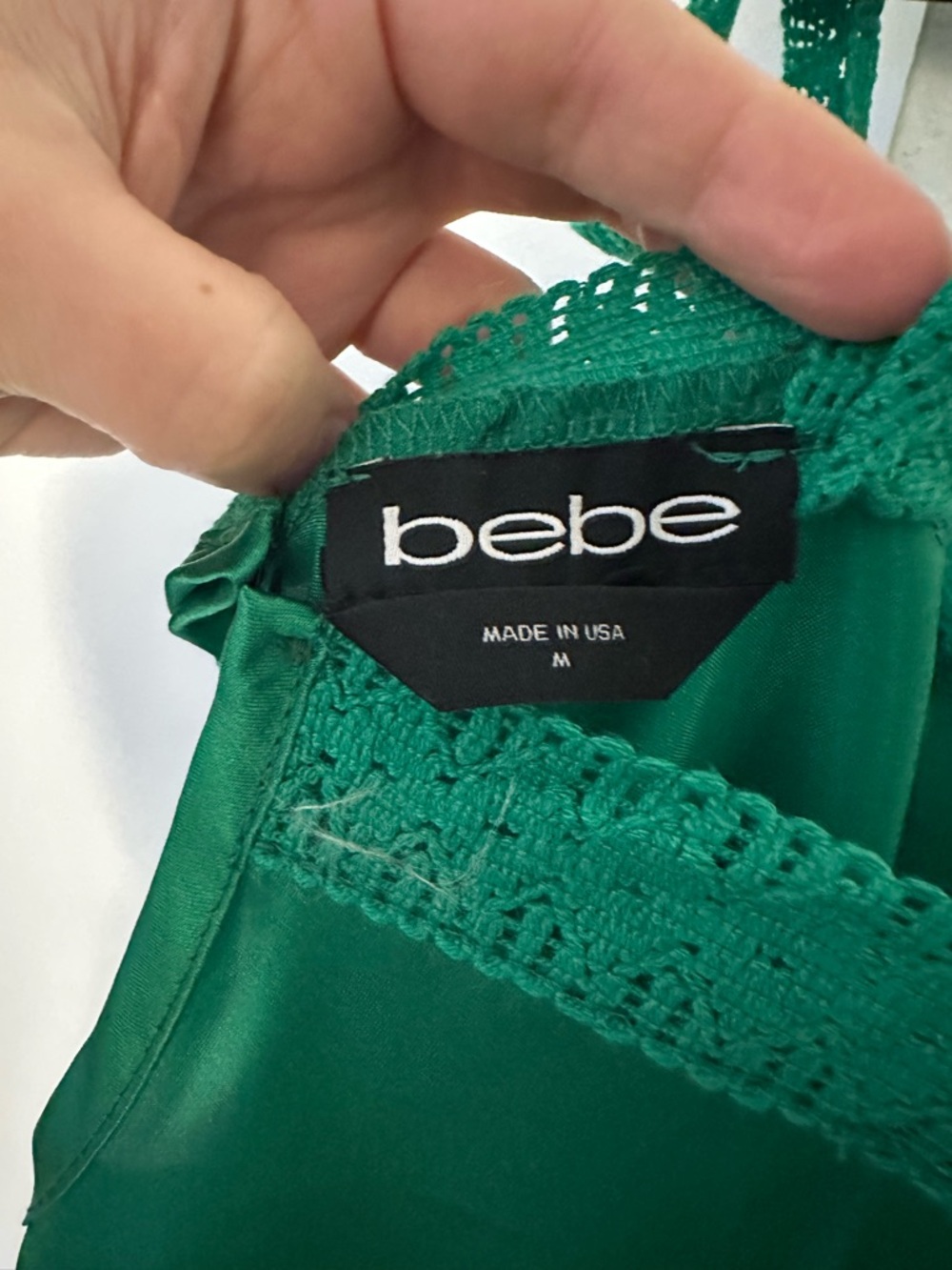 Bebe Green Satin Slip Dress - Picture 10 of 10